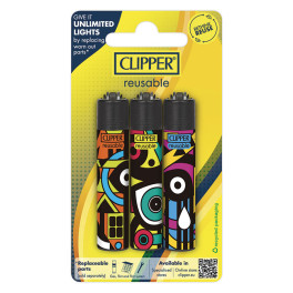Accendini e Fiammiferi - Accendini di plastica - CLIPPER SLIM POP ART BLISTER 3PZ